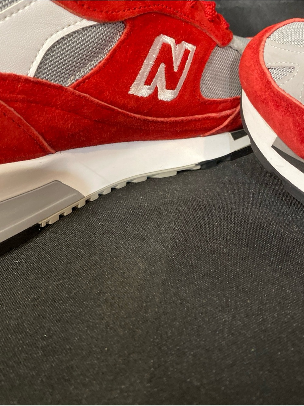 New Balance Red & Gray Suede Mesh Sneaker 991.5 Size 11 - Picture 6 of 8
